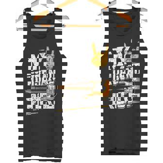 My Husband Rocks Electronic Rock Guitar Tank Top | Mazezy