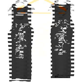 Inline Skating Shirt Skeleton Roller Blading Let's Roll Tank Top | Mazezy
