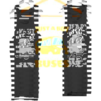 Just A Boy Who Loves Buses バス愛好家 バス愛好家 名言 タンクトップ - Kawaiitshirt