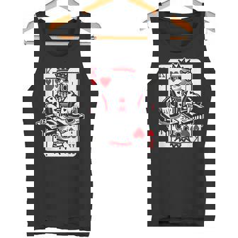 King Card Hearts Clubbing Disco Techno Outfit DJ King Card Tank Top | Mazezy