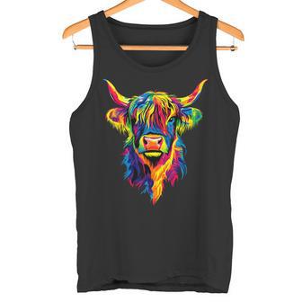Kuh Highland Cow Hochlandrind Bauer Rind Bauernhofüße Kühe Tank Top - Geschenkecke