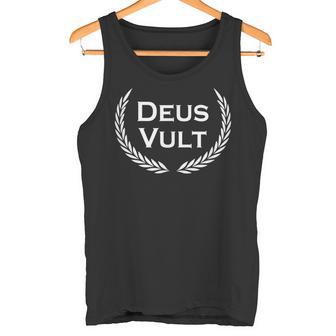 Lateinischeprüche Tempelritter Im Kreuzzug Deusult Für Herren -Chwarz Kurzarm Klassische Passform Unique Urban Latein History Enthusiasts Medieval Fans Tank Top - Geschenkecke
