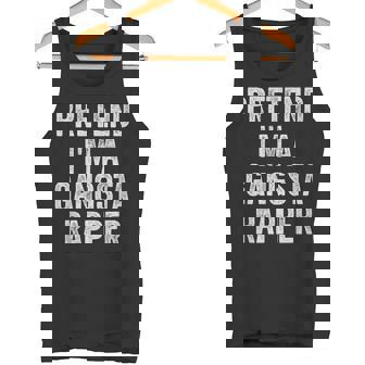Lazy Halloween Costume Shirt Pretend Im A Gangsta Rapper Rap Tank Top | Mazezy
