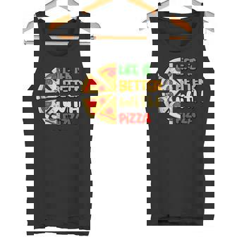 Leben Mit Pizza Italienisches Essen Chefkoch Pizzabäcker Tank Top - Seseable