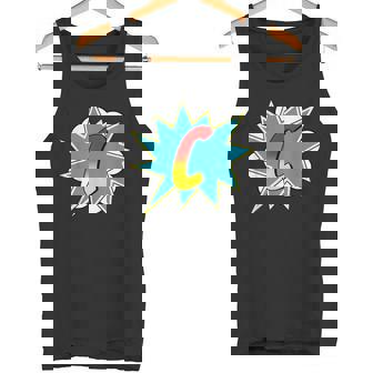 Lettre C Nom Deuper-Héros Comic Lettre Rétro Costume Débardeur e - Cadeauxyz