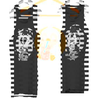 Lindo Pingüino Kawaii Anime Beber Té De Burbujas Niña Niños Camiseta sin mangas - Regaloses