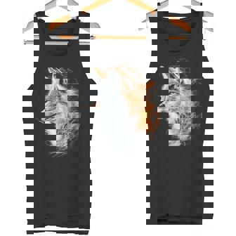 Lobo Impresión Abstracto Animal Amante Motivo Retrato Gráfico Lob Camiseta sin mangas - Regaloses