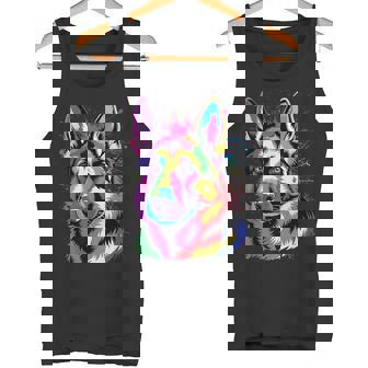 Lover Colorful Pop Art German Shepherd Tank Top | Mazezy