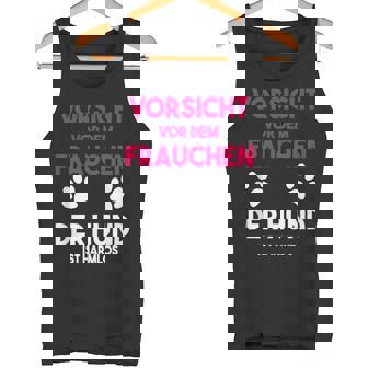 Lustigeorsichtor Der Frau Der Hund Ist Harmlos Tank Top - Seseable