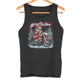 Lustiges Outfit Für Partner Weihnachten Hässlicher Weihnachtsmann Biker Motorrad Nikolaus Tank Top - Geschenkecke