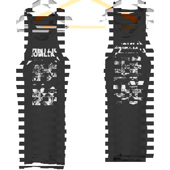 Meowtallica ブラック ホワイト 面白い パロディバンド 猫 子猫 恋人 長袖tシャツ タンクトップ - Kawaiitshirt