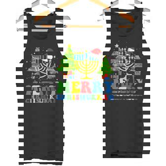 Merry Chrismukkah 2025 Happy Hanukkah Christmas Santa Hat Tank Top | Mazezy