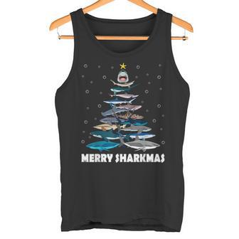 Merryharkmas Lustiger Hai Weihnachtsbaum Lustig Typ Hai Tank Top - Geschenkecke