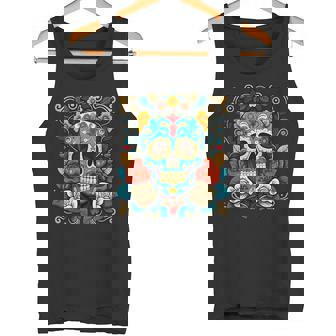 Mexican Cinco De Mayo Dia De Los Muertos Fleursugarkull Débardeur e - Cadeauxyz