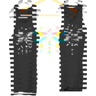 Modern Geometric Minimalism Illustration Dragonfly Graphic Tank Top | Mazezy