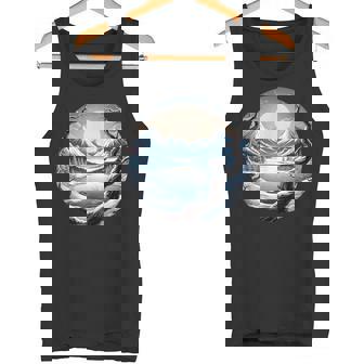 Montagnes Clair De Lune Chalet Lac Harmonie Nature Débardeur e - Cadeauxyz