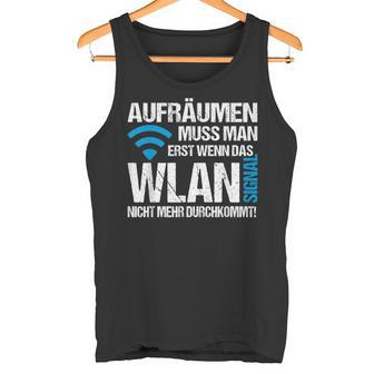 Nager Gamer Geek Gamen Frau Mann Aufräumen Erst Wenn Wlan-Signal Nicht Mehr Durchkommt -Erwachsene Chwarz Klein Eu 405 Crew-Ausschnitt Kurzarm Klassisch Casual Gaming Tank Top - Geschenkecke