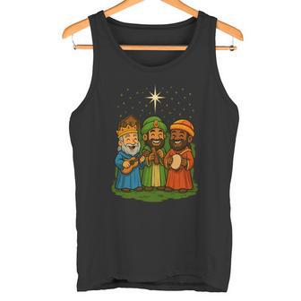 Navidad Día De Reyes Magos Diseño Tradicional Con Estrellas Manga Larga Camiseta sin mangas - Regaloses