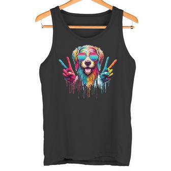 Paix Dehors Chien Hippie Débardeur e - Cadeauxyz