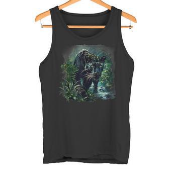 Panther Wildlife Kunstwerk Zeichnung Dschungel Natur Panther Liebhaber Tank Top - Geschenkecke