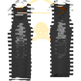 Perro De Caniche Marrón En El Bolsillo Divertido Amante De Los Perros Camiseta sin mangas - Regaloses