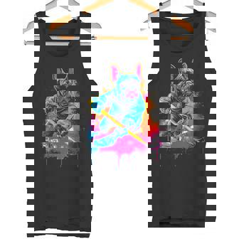 Pop Art French Bull Dog Hockey Tank Top | Mazezy