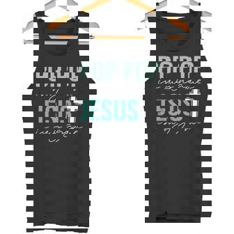 Pop Pop Is My Name Jesus Is My Game Christian Grandpa Tank Top | Mazezy