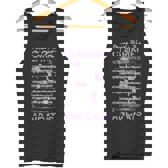 Powered By Clarinet And Cats Kitty Lover Musician Tank Top | Mazezy