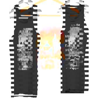 Praga Pintura Acuarela Arteintage Atardecer Prague Camiseta sin mangas - Regaloses