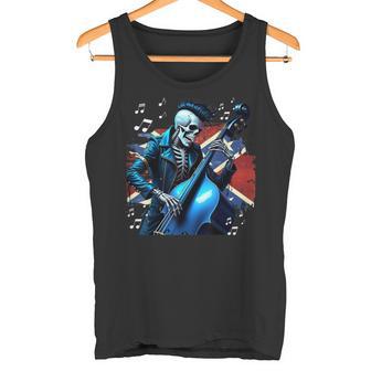 Psychobillykeleton Balanceándose En Una De Festival De Contrabajo Camiseta sin mangas - Regaloses