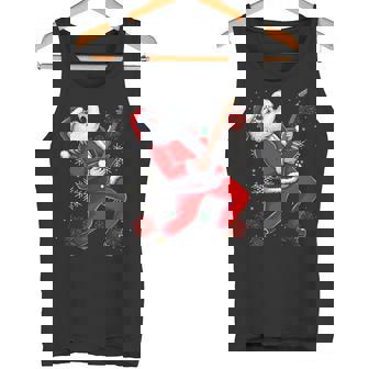 Pull De Noël En Forme De Guitare Père Noël Rock N Roll Manche Longue Débardeur e - Cadeauxyz