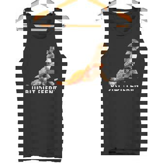 Punch The Monkey Built Different 3 ホワイトテキスト タンクトップ - Kawaiitshirt