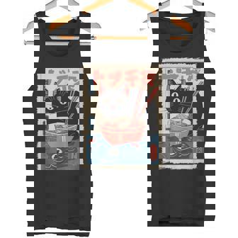 Ramen Cat Gamer Kawaii Divertido Japonés Retro Camiseta sin mangas - Regaloses