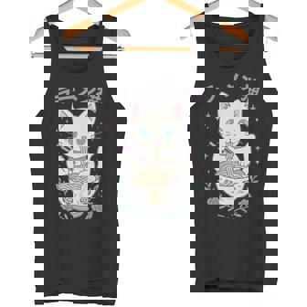 Ramen Kawaii Lindo Gato Pastel Gótico Estilo Japonés Manga Larga Camiseta sin mangas - Regaloses