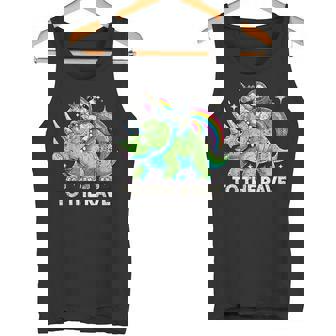 Rave Party Unicorn Sloth Dinosaur Electronic Music Tank Top | Mazezy