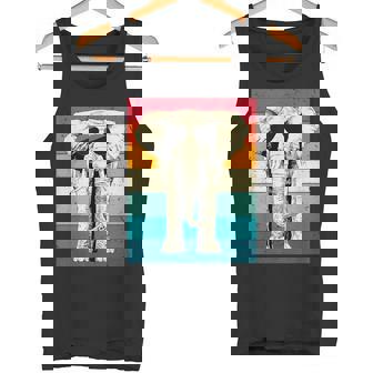 Retro Vintage Elephant With Sunglasses Wild Animal Lovers Tank Top | Mazezy