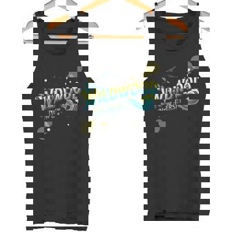 Retro Wildwood New Jersey Waves Sun Ocean Beach NJ Vacation Tank Top | Mazezy