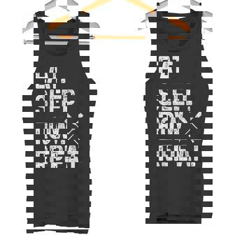 Rowing Eat Sleep Repeat Crew Rower Coxswain Sculling Tank Top | Mazezy