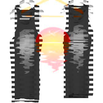 Sailplane Vintage Sunset Gliding Pilot Aviation Airplane Tank Top | Mazezy