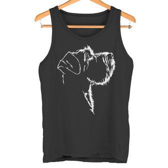 Schnauzer Portraitilhouette Hund Mittelschnauzer Hunde Tank Top - Geschenkecke