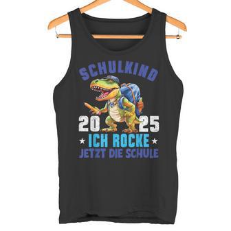 Schulkind 2025 Cooler Dino Ich Rocke Jetzt Diechule Kinder Tank Top - Geschenkecke