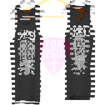 Shred For Jesus Christian Rock Heavy Metal Guitarist Guitar Tank Top Tank Top | Mazezy