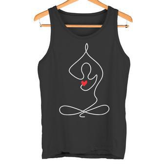 Silhouette De Posture De Yoga Minimaliste Pour Les Amateurs De Yoga Débardeur e - Cadeauxyz
