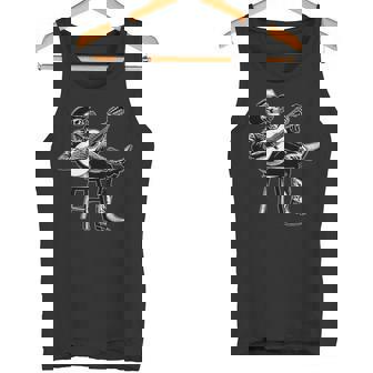 Skeleton Cowboy Rose Guitar Country Music Western Gothic Tank Top | Mazezy