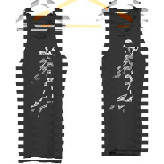 Skeleton Soccer Player Chest Ball Mid Air Sports Fan Tank Top | Mazezy