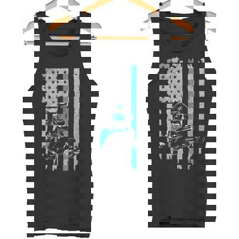 Snowmobile American Flag Vintage Snowmobile Riding Tank Top | Mazezy