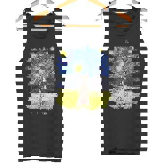 Starry Night Impressionist Dog Art Whippet Tank Top | Mazezy