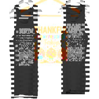 Teach Thanksgiving Teacher Thankful For My Preschool Turkeys Tank Top | Mazezy
