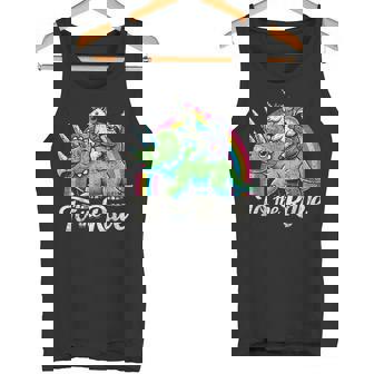 Techno Party Unicorn Sloth Dinosaur Rave Music Tank Top | Mazezy