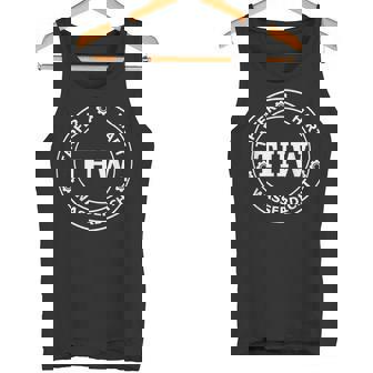 Thw Tapfer-Hart-Wasserdicht Technisches Hilfswerk Weiss Tank Top - Seseable